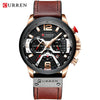 CURREN New Men's Casual Sports Chronograph Blue Top Brand Luxury Military Leather Watch Calendar Clock Relogio Masculino