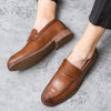 Men's Loafers Business Dress Leather Shoes Men's Brand Brown Oxford Shoes High Quality Soft Flat Casual Shoes mocassin homme