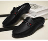 Large Size Mules Men Half Shoes For Man Slippers Leather Mens Semi-Drag Casual Shoes Backless Loafers Male Slides Flats Sandals