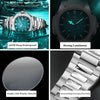 PAAZOMU Luxury Watch Business 50 ATM Waterproof Male Clock Luminous Date Stainless Steel Square Quartz Men Watches reloj hombre