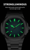 PAAZOMU Luxury Watch Business 50 ATM Waterproof Male Clock Luminous Date Stainless Steel Square Quartz Men Watches reloj hombre
