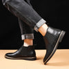YRZL 39~47 Men Chelsea Boots Brand Retro Comfortable PU Leather Ankle Boots Men 2025 Fashion Black Brown Mens Boots