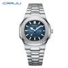 CRRJU Top Luxury Brand Man Watch Sports Waterproof Luminous Date Men Wristwatch Square Dial Quartz Men's Watches High Quality