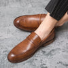 Men's Loafers Business Dress Leather Shoes Men's Brand Brown Oxford Shoes High Quality Soft Flat Casual Shoes mocassin homme