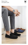 New Fashion Blue Men's Loafers Shoes Big Size 46 Suede Leather Shoes Men Slp-on Casual Shoes for Men Footwear mocassins hommes