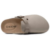 Kidmi New Genuine Suede Clogs for Women Men Clogs Soft Cork Footbed Mules Comfort Potato Shoes with Arch Support Beach Sandals