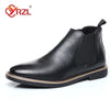 YRZL 39~47 Men Chelsea Boots Brand Retro Comfortable PU Leather Ankle Boots Men 2025 Fashion Black Brown Mens Boots