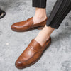 Men's Loafers Business Dress Leather Shoes Men's Brand Brown Oxford Shoes High Quality Soft Flat Casual Shoes mocassin homme