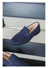 New Fashion Blue Men's Loafers Shoes Big Size 46 Suede Leather Shoes Men Slp-on Casual Shoes for Men Footwear mocassins hommes