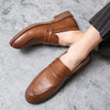 Men's Loafers Business Dress Leather Shoes Men's Brand Brown Oxford Shoes High Quality Soft Flat Casual Shoes mocassin homme