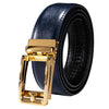 High Quality Brand Mens Belts Blue Cow Leather Automatic Buckles Ratchet Waistband Belt For Men Dress Jeans Suit Trousers Gift