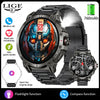 LIGE Outdoor Flashlight Smart Watch 1.85" HD Large Screen GPS Compass Bluetooth Call Fitness Sports IP68 Waterproof Smart Watch