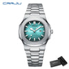 CRRJU Top Luxury Brand Man Watch Sports Waterproof Luminous Date Men Wristwatch Square Dial Quartz Men's Watches High Quality