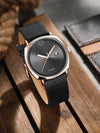 TOMI Men's Watch Minimalist Fashion Sports Watch Calendar Leather Casual Quartz Watch