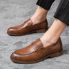 Men's Loafers Business Dress Leather Shoes Men's Brand Brown Oxford Shoes High Quality Soft Flat Casual Shoes mocassin homme