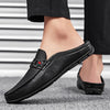 Large Size Mules Men Half Shoes For Man Slippers Leather Mens Semi-Drag Casual Shoes Backless Loafers Male Slides Flats Sandals