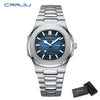 CRRJU Top Luxury Brand Man Watch Sports Waterproof Luminous Date Men Wristwatch Square Dial Quartz Men's Watches High Quality