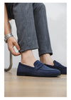 New Fashion Blue Men's Loafers Shoes Big Size 46 Suede Leather Shoes Men Slp-on Casual Shoes for Men Footwear mocassins hommes