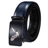 High Quality Brand Mens Belts Blue Cow Leather Automatic Buckles Ratchet Waistband Belt For Men Dress Jeans Suit Trousers Gift