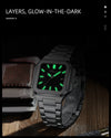 2025 New Man Watches Luxury Fashion Square Men's Quartz Watch Calendar Luminous Waterproof Stainless Steel High Quality Clock