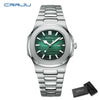 CRRJU Top Luxury Brand Man Watch Sports Waterproof Luminous Date Men Wristwatch Square Dial Quartz Men's Watches High Quality
