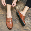 Men's Black Half Shoes For Men Leather Loafers Shoes Man Mules Casual Shoes Male Footwear Fashion Social Mocassins Summer 2023