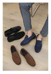 New Fashion Blue Men's Loafers Shoes Big Size 46 Suede Leather Shoes Men Slp-on Casual Shoes for Men Footwear mocassins hommes