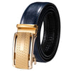 High Quality Brand Mens Belts Blue Cow Leather Automatic Buckles Ratchet Waistband Belt For Men Dress Jeans Suit Trousers Gift