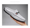 Large Size Mules Men Half Shoes For Man Slippers Leather Mens Semi-Drag Casual Shoes Backless Loafers Male Slides Flats Sandals